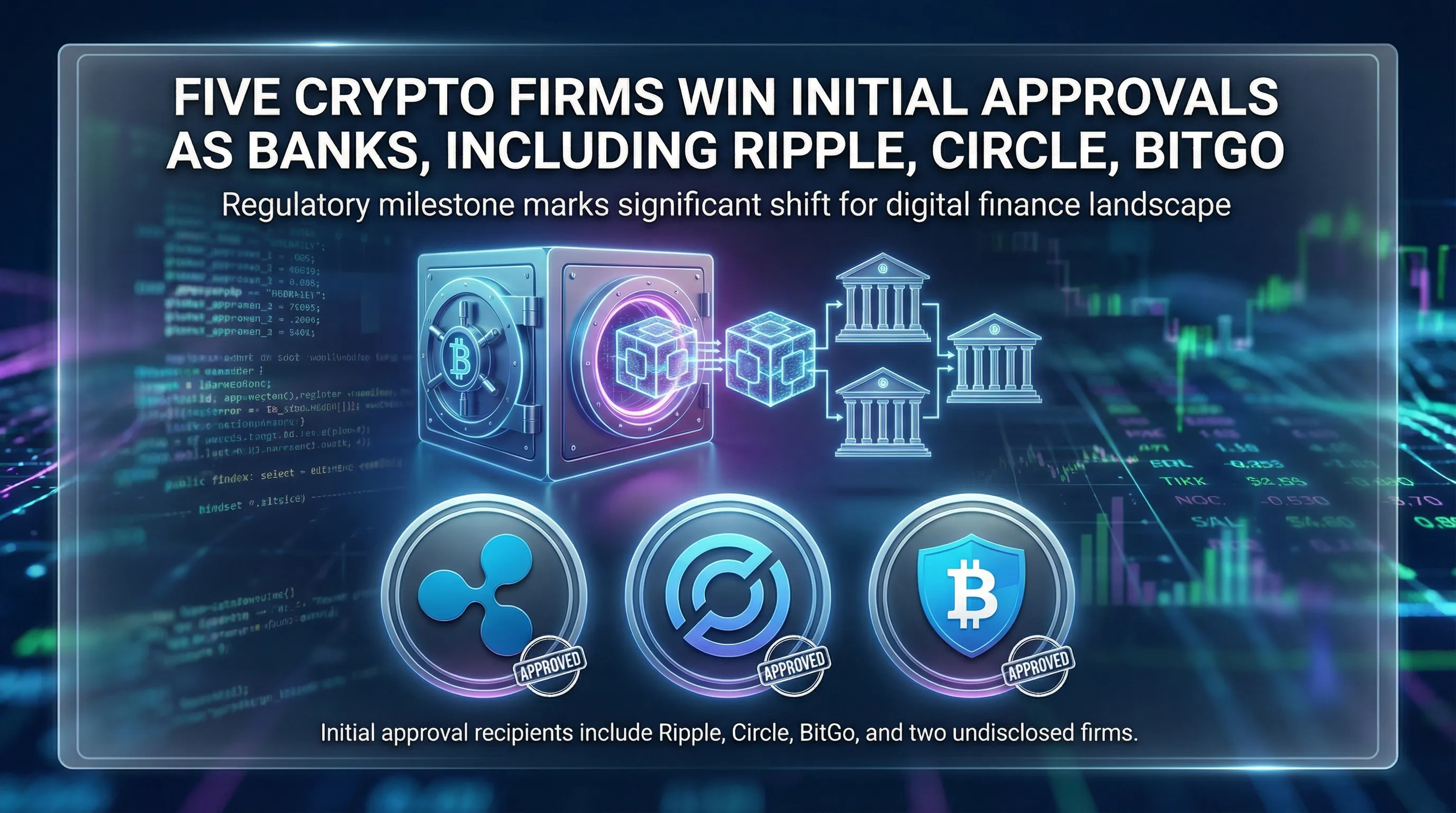 Five Major Crypto Firms Secure Initial Federal Bank Charters from OCC