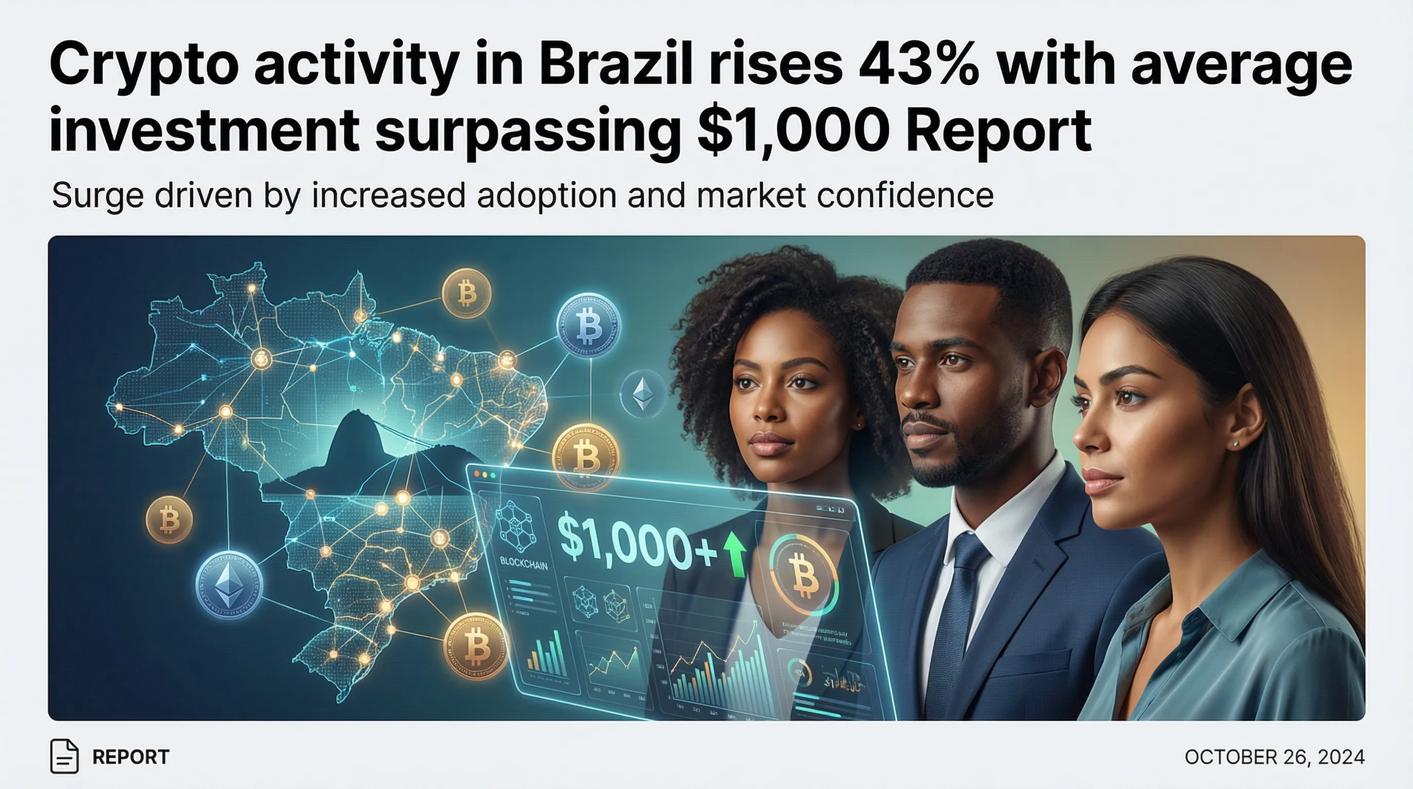 Brazil's Crypto Market Hits New Milestone: Average Investment Tops $1,000 Amid 43% Growth Surge